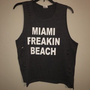 Distressed muscle tank